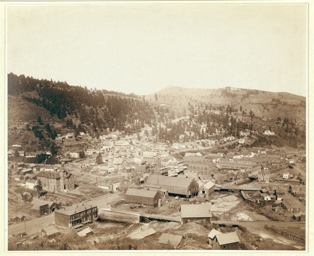Deadwood South Dakota circa 1890 — historic photograph of the gold rush boomtown in the Black Hills