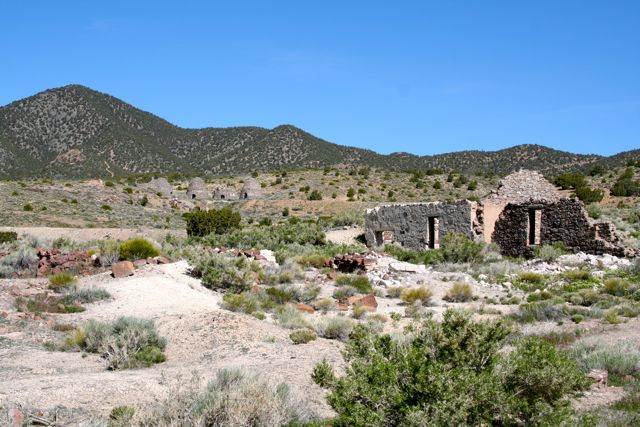 Frisco ghost town Utah — five beehive charcoal kilns