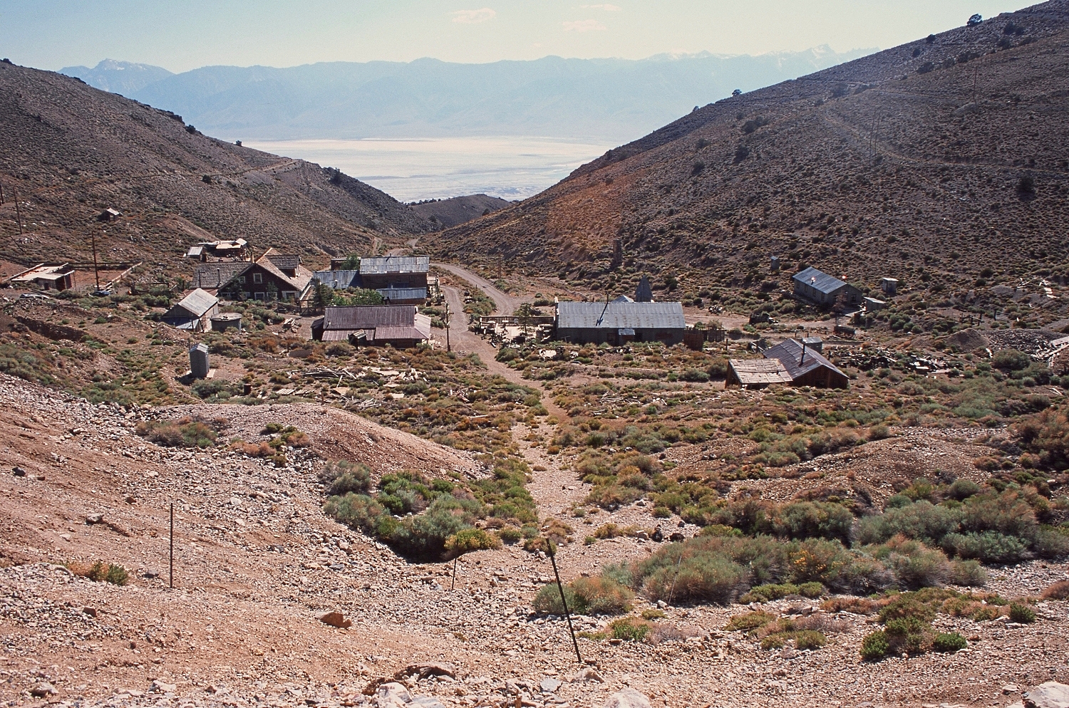 Looking west over Cerro Gordo down to Owens Valley and the Sierra Nevada beyond, Inyo County California