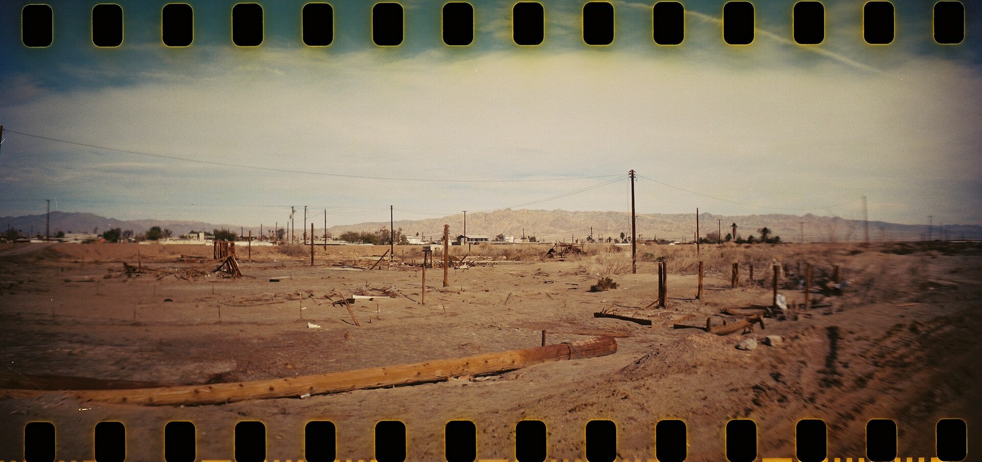 Half-buried ruins reclaimed by the Salton Sea on the west side of Bombay Beach.
