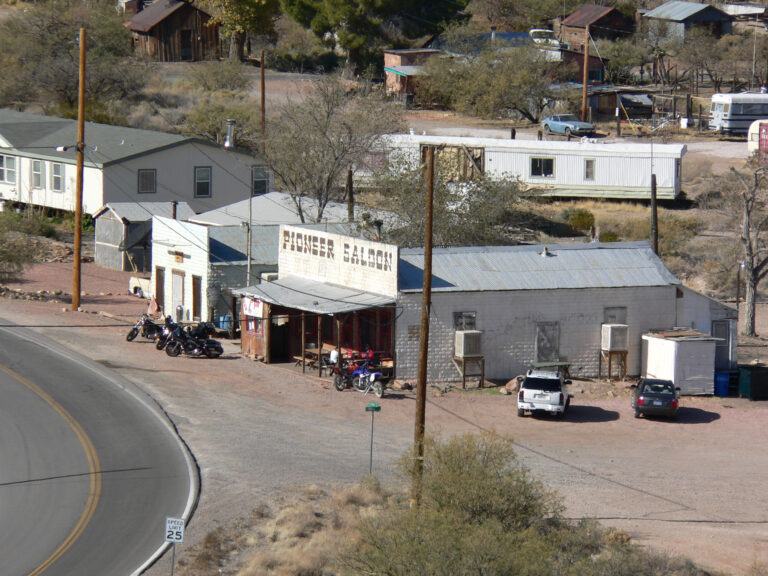 The Pioneer Saloon in Goodsprings, Nevada, a tin-clad building dating to 1913