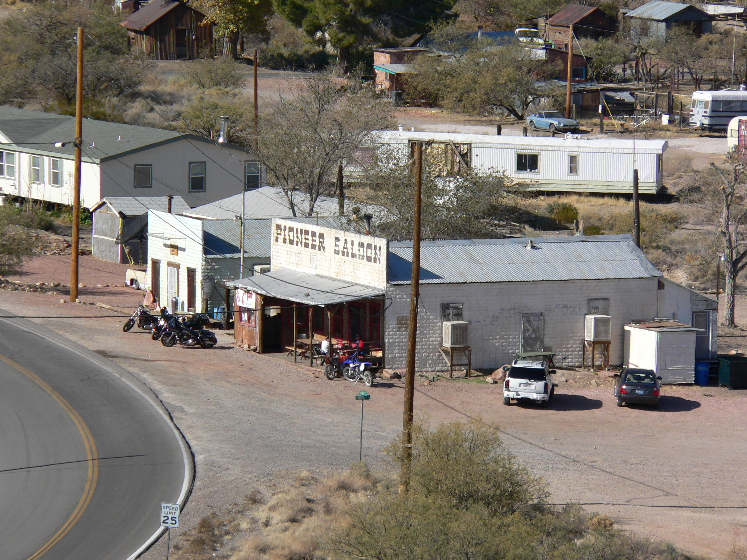 The Pioneer Saloon in Goodsprings, Nevada, a tin-clad building dating to 1913